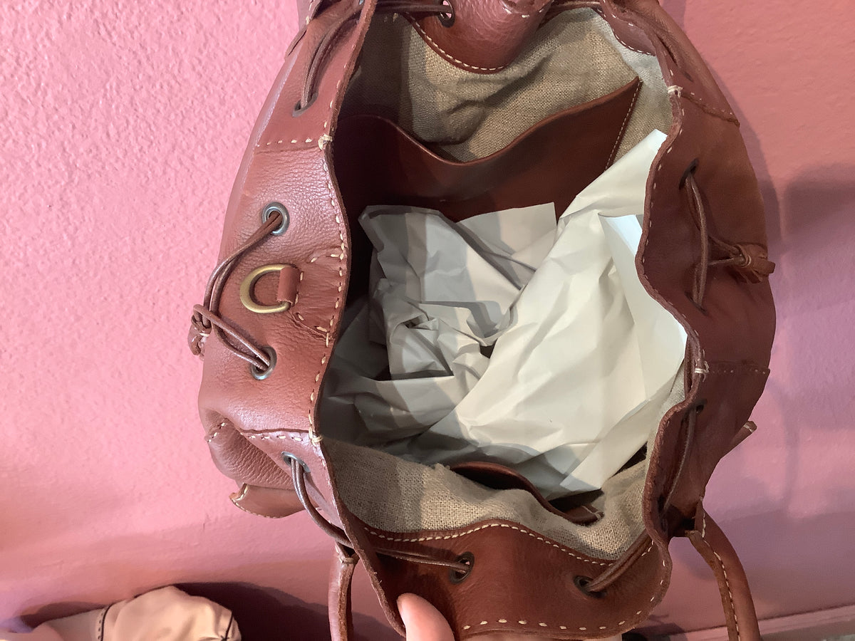 Henry Beguelin Camel Leather Bag