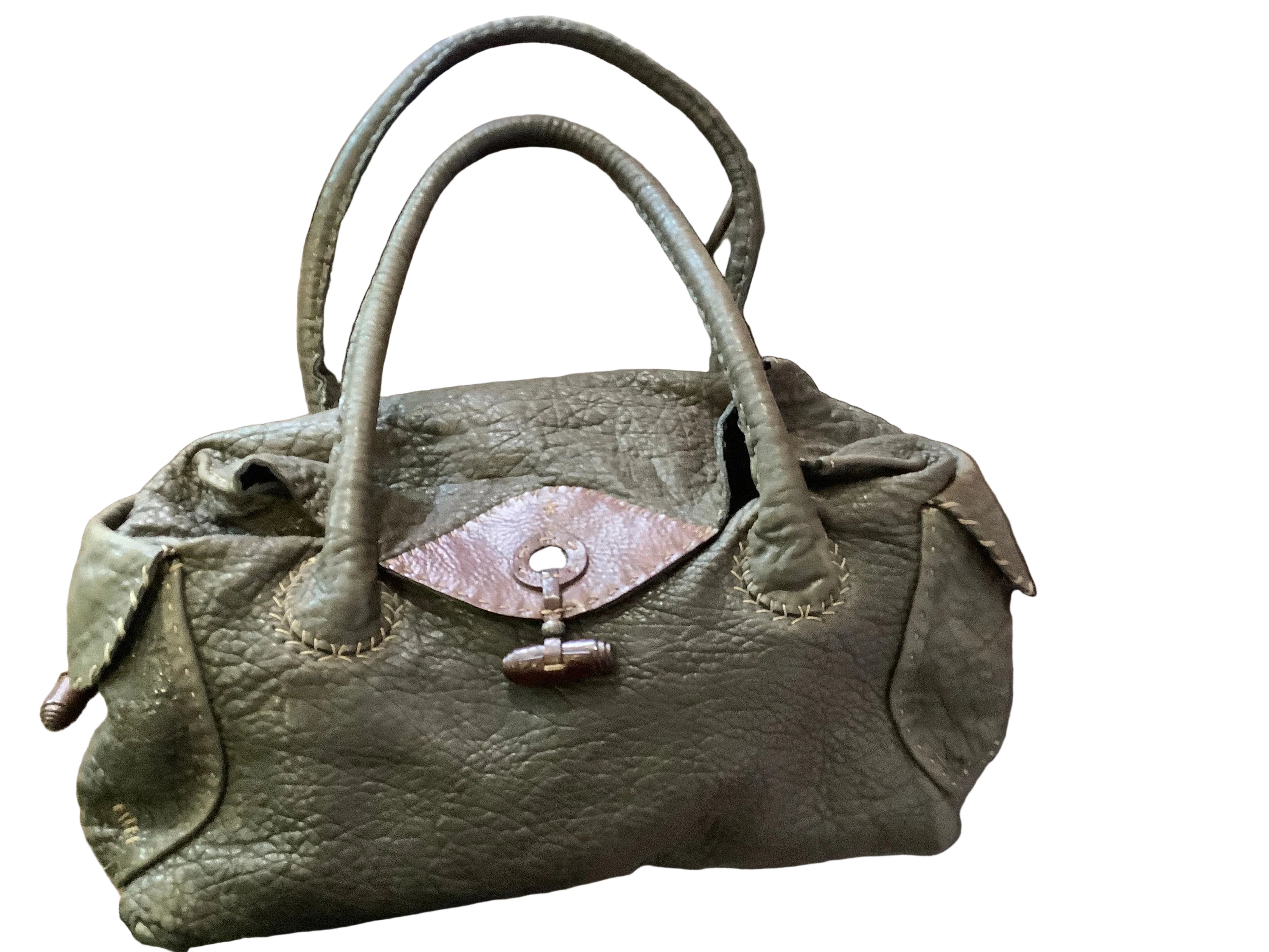 Rare Vintage Gray brown Henry Beguelin travel bag