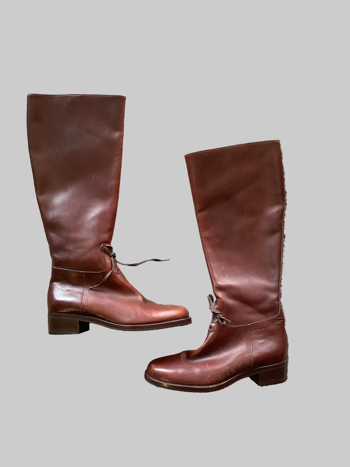 Rare Vintage Henry Cuir Burgundy Brown Boots