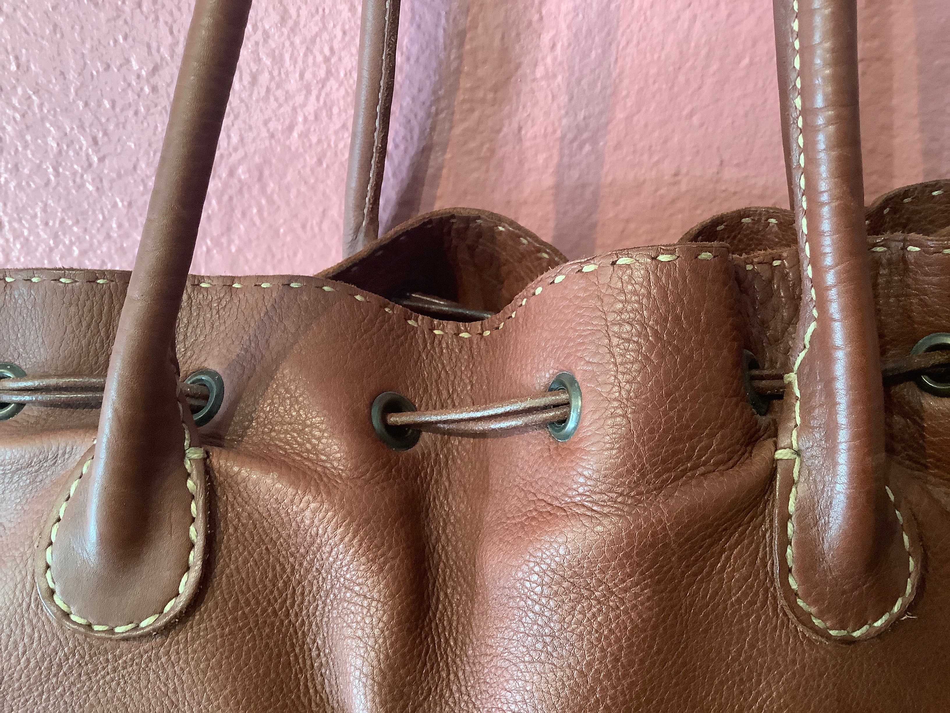 Henry Beguelin Camel Leather Bag