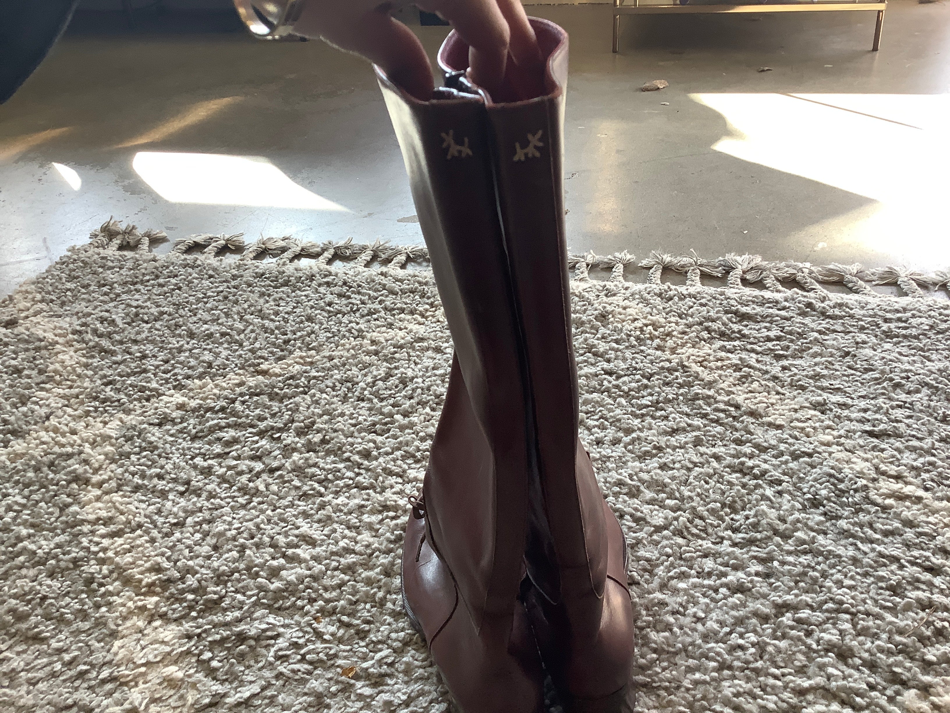 Rare Vintage Henry Cuir Burgundy Brown Boots