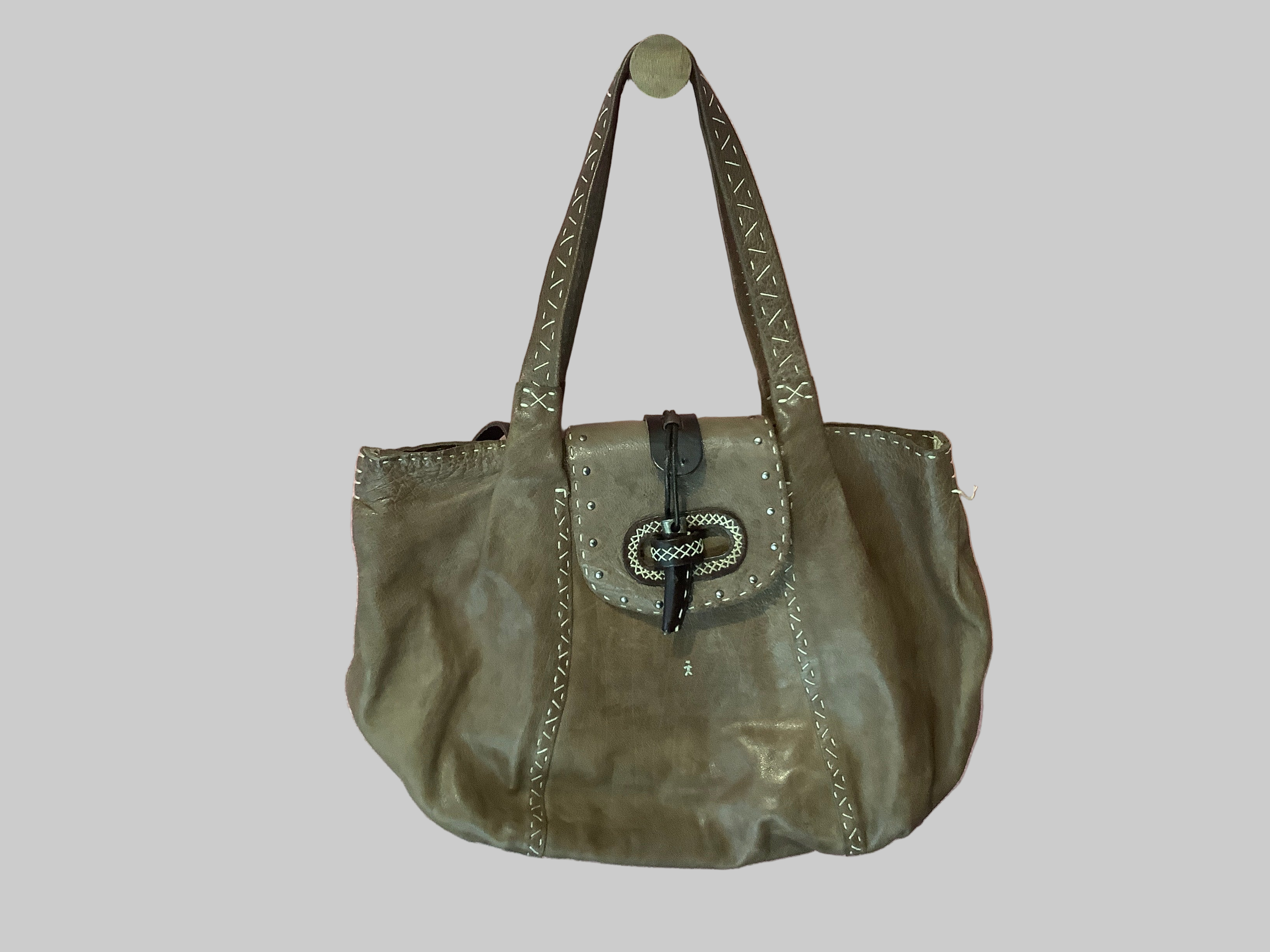 Rare Vintage Henry Beguelin Brown Leather shoulder bag