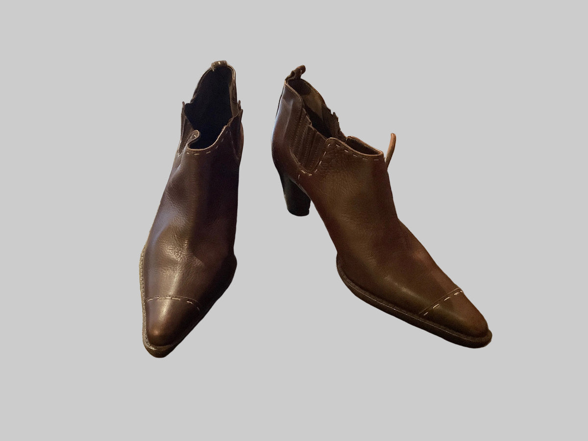 Rare Vintage Henry Beguelin Western Ankle Boot Heels