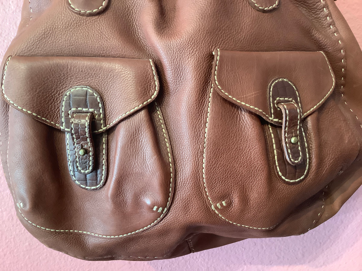 Henry Beguelin Camel Leather Bag