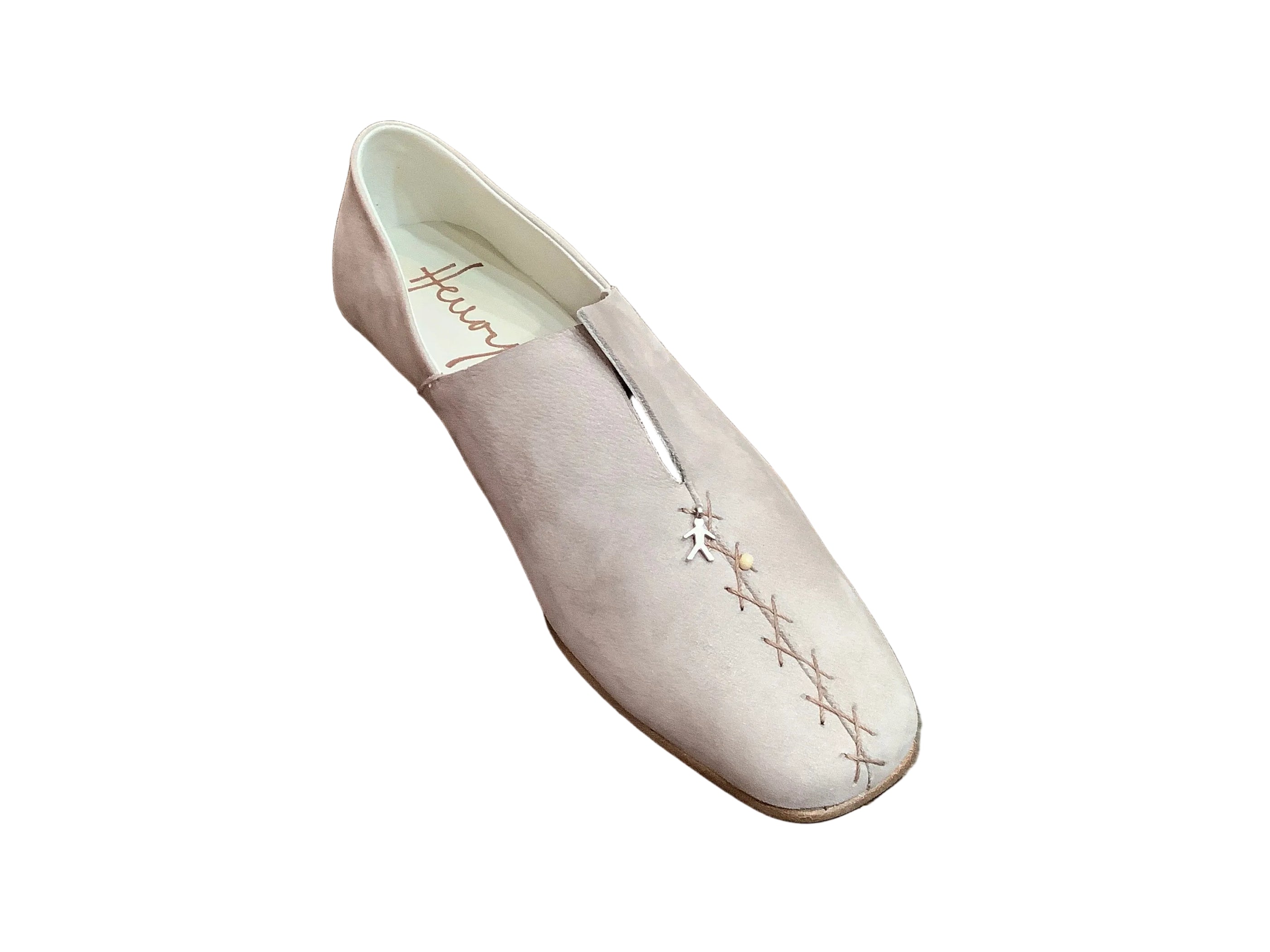 Archival Treasure Pantofola ricamo nabuck Malva