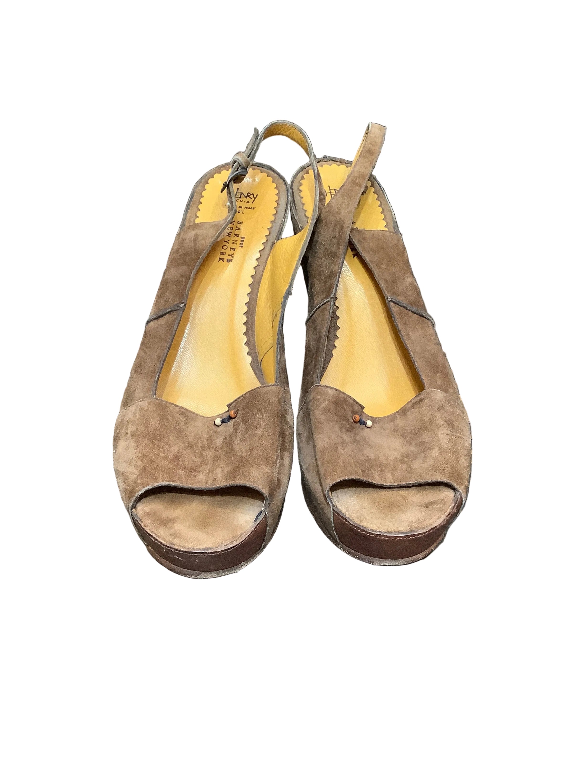 Rare Vintage Henry Cuir for Barneys New York Suede Peep-Toe Slingback Pumpsa