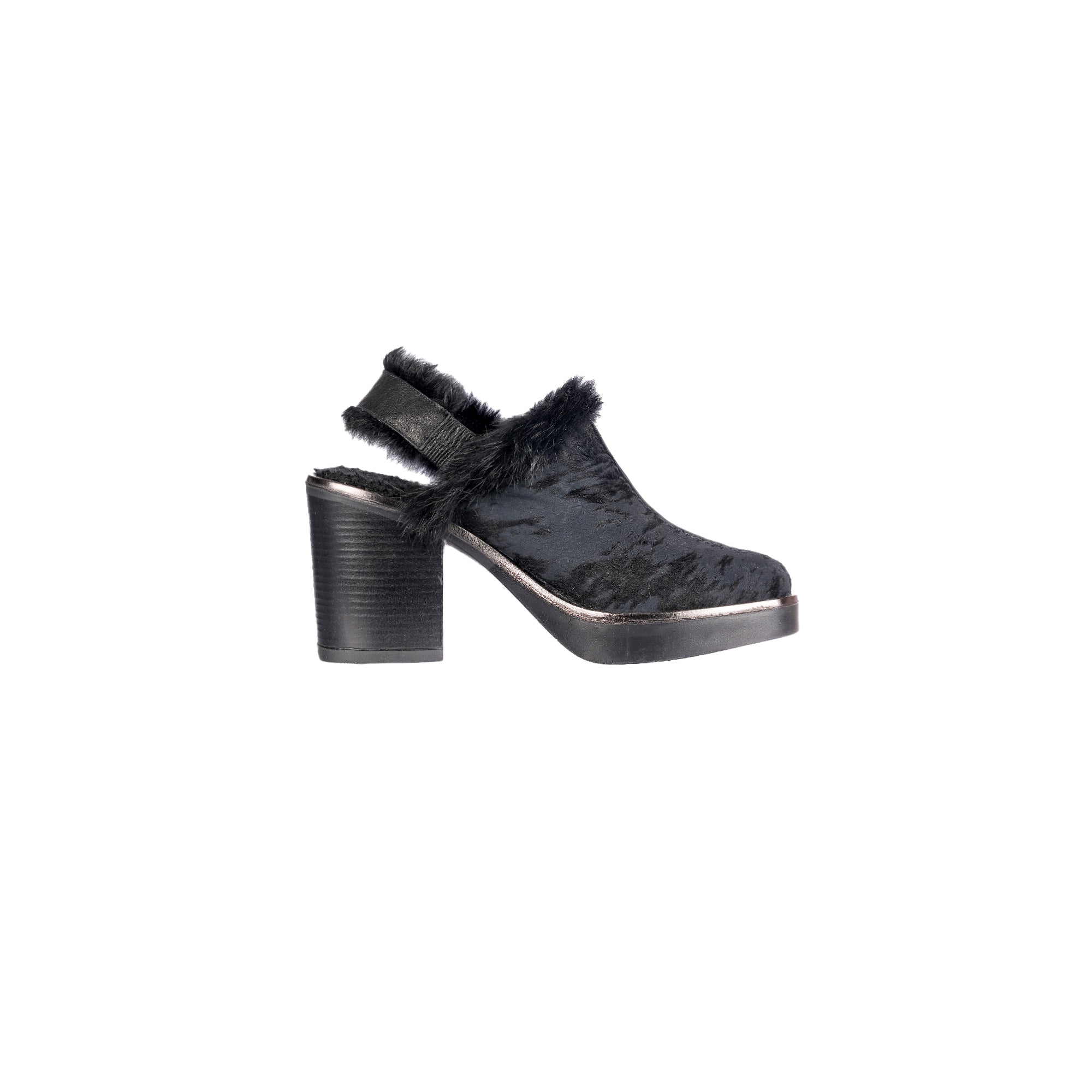 Platform Slingback Pony Shaded Shoes Black