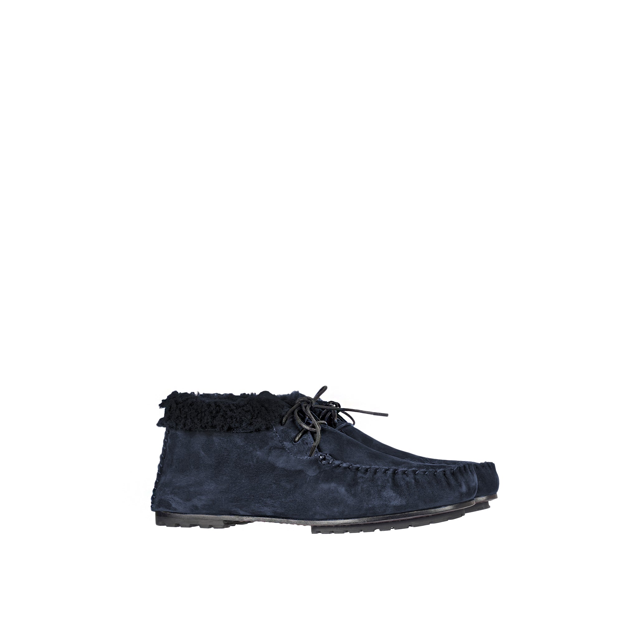 Lace-Up Shearling High Loafer