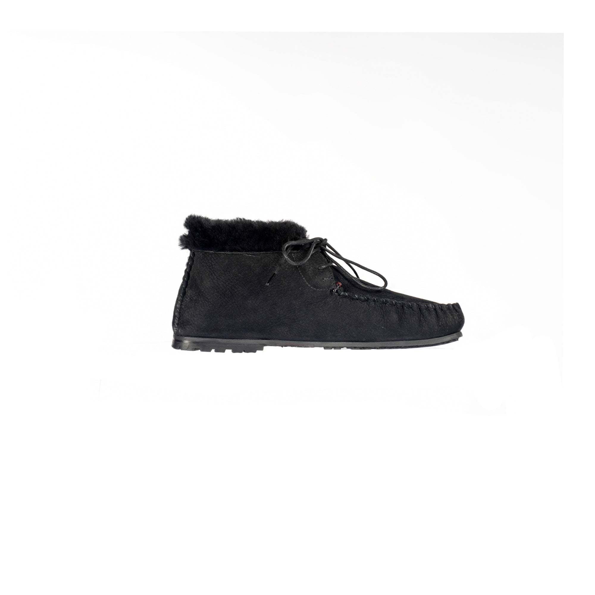 Lace-Up Shearling High Loafer