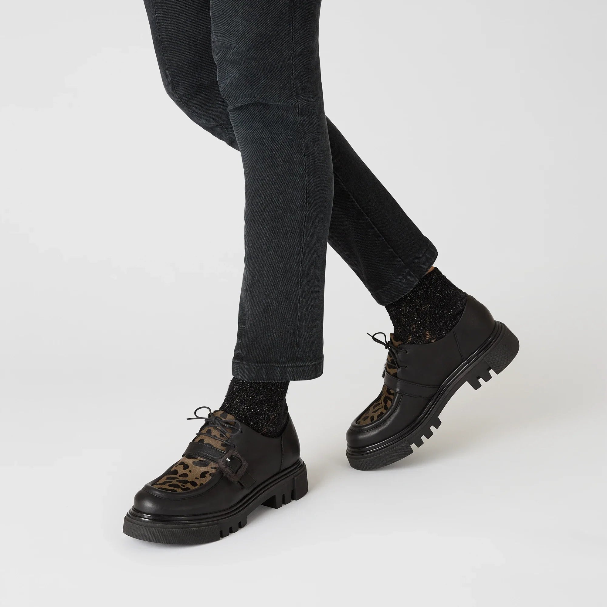 Leopard Buckle Loafer in Norton