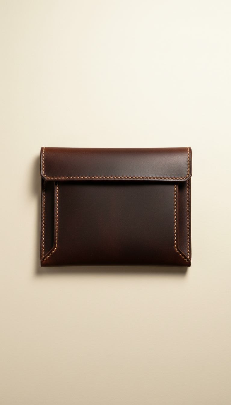 Hand-Stitched Espresso Document Folio