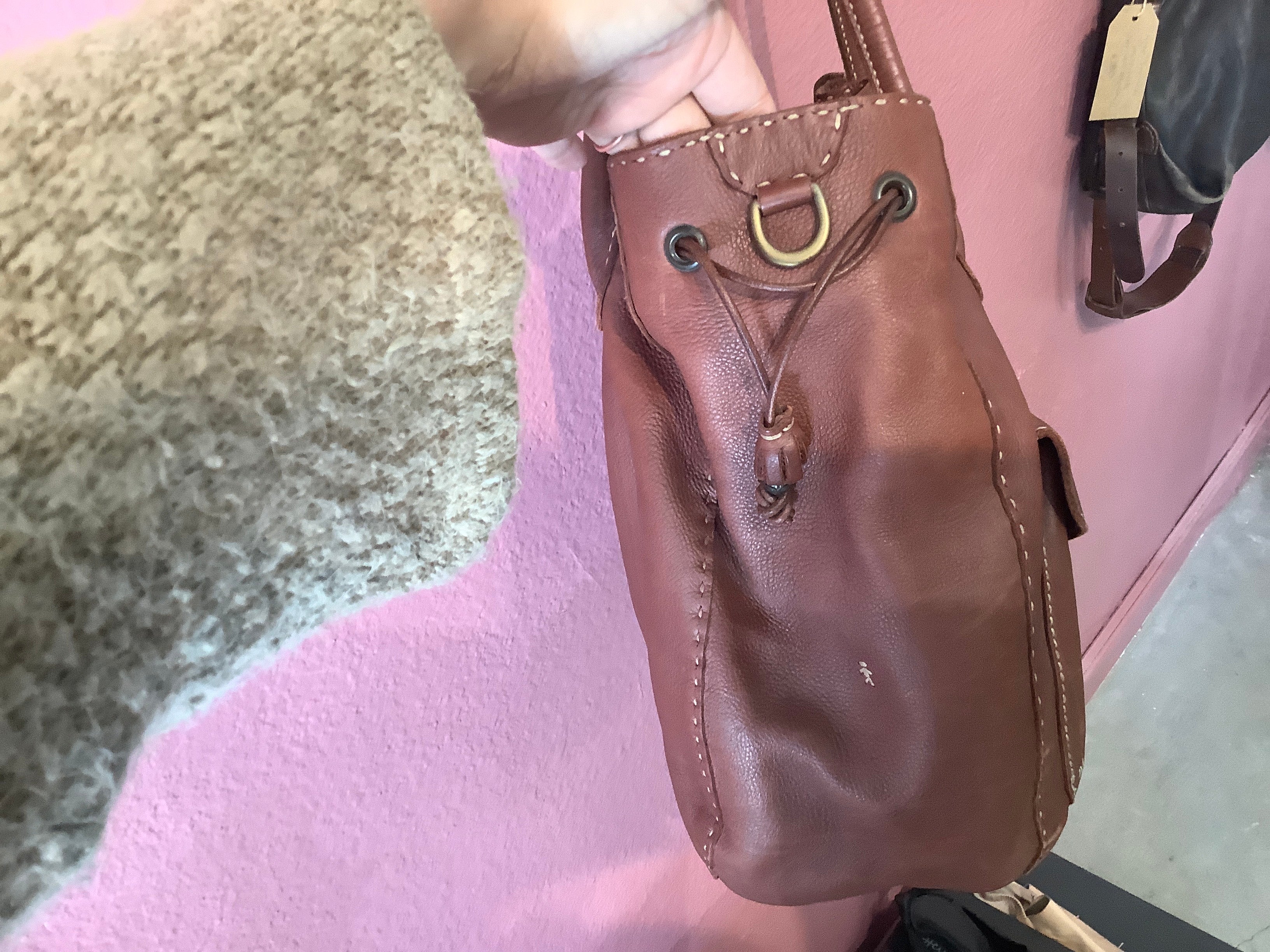Henry Beguelin Camel Leather Bag