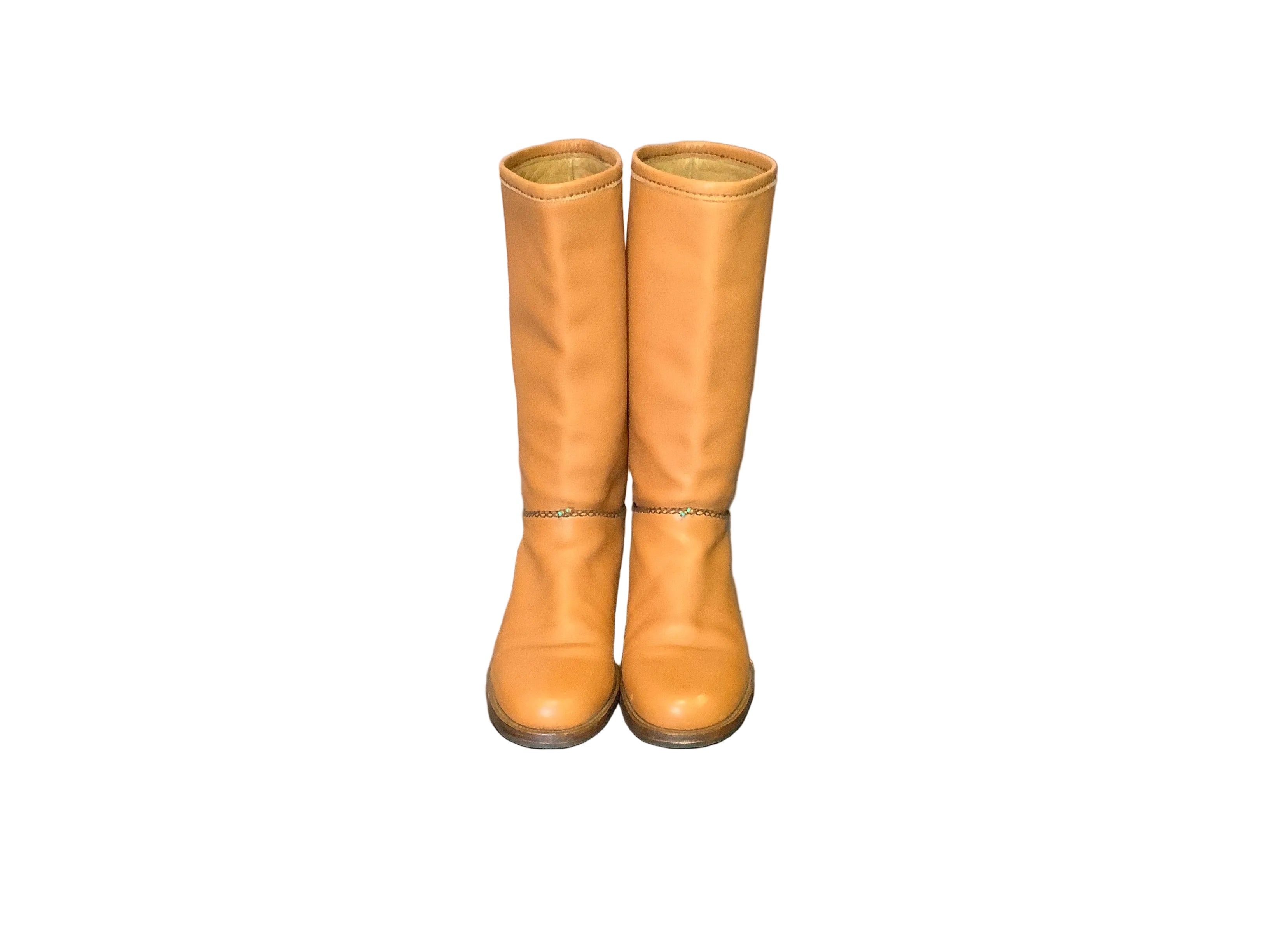Rare Vintage Henry Cuir Tan Beaded Boot