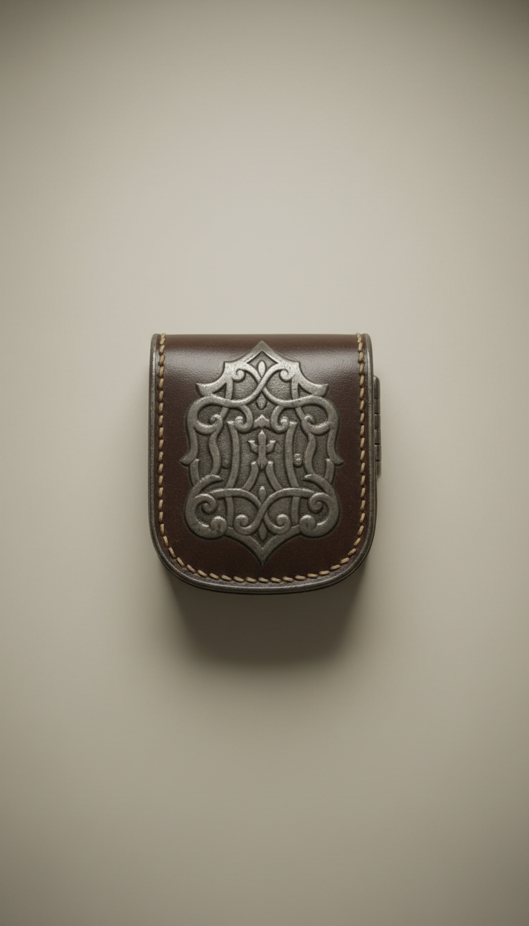 Antique Pewter Embossed Key Case