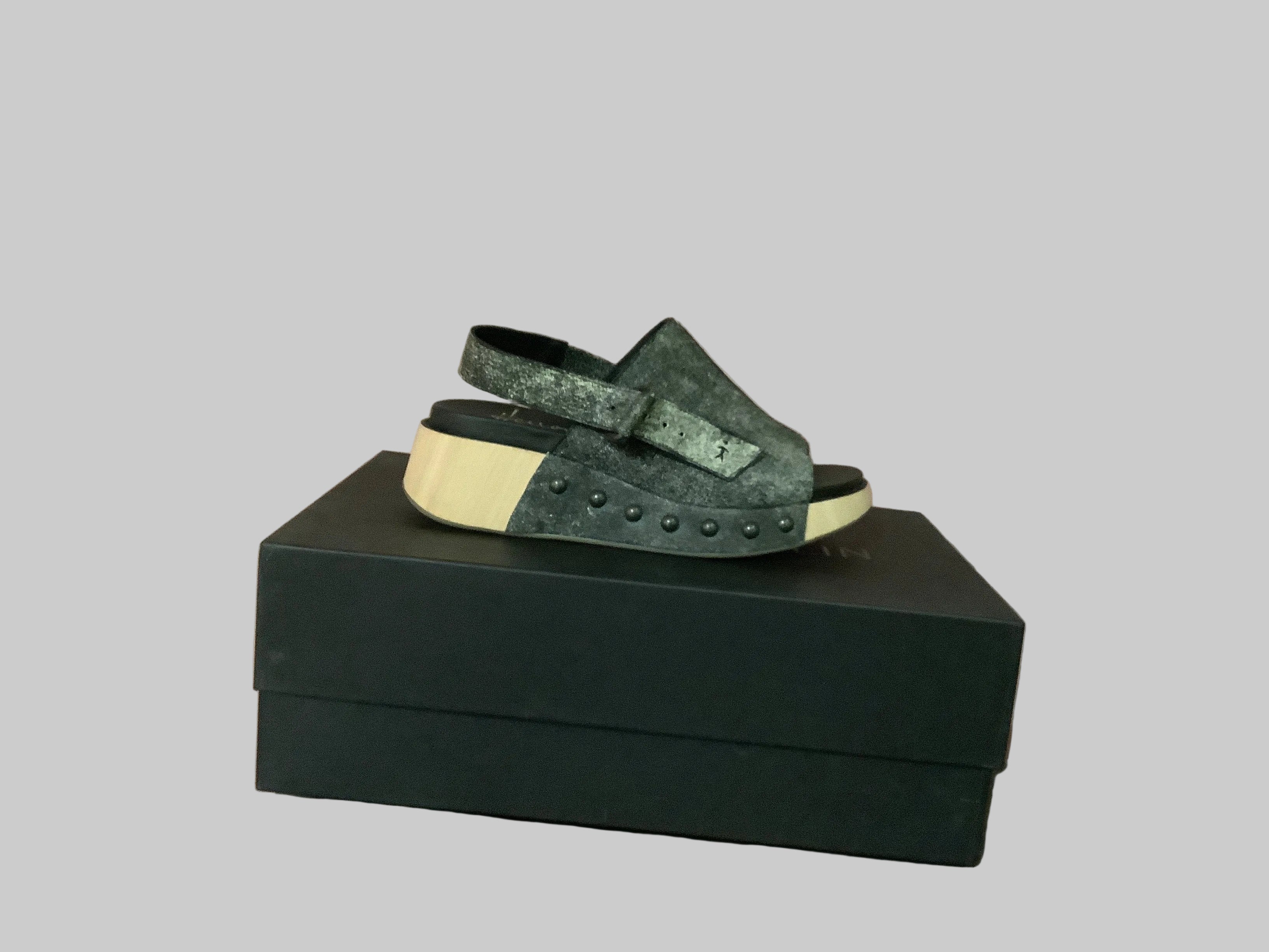 Sandal Zeppa vintage Nero