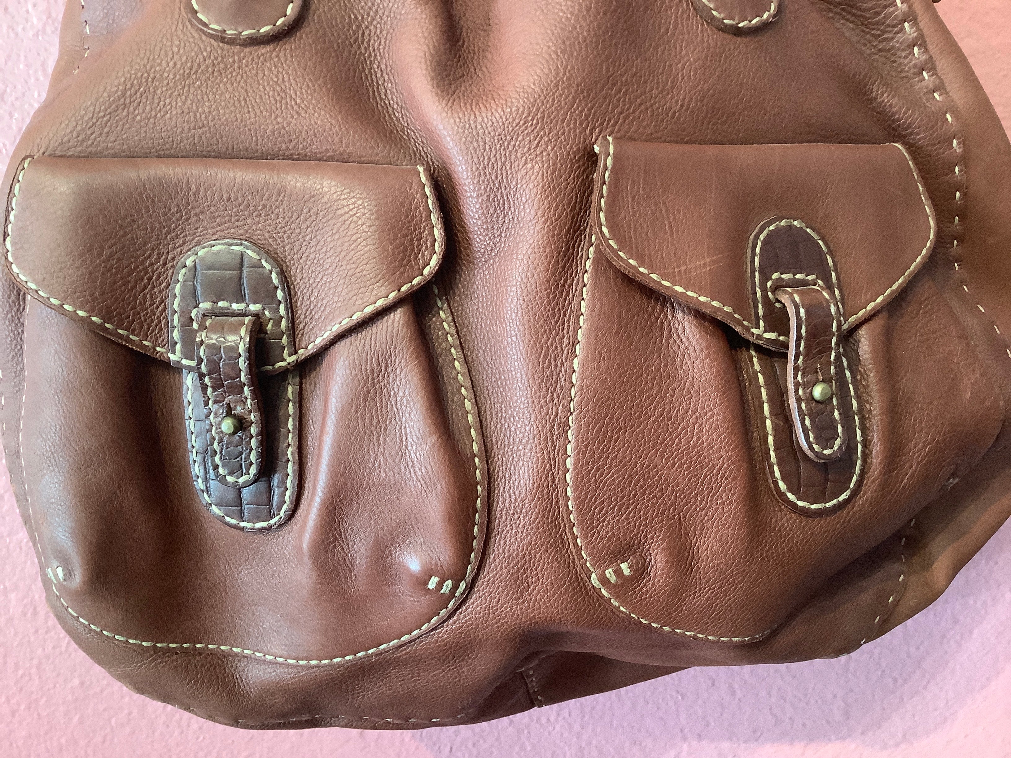 Henry Beguelin Camel Leather Bag