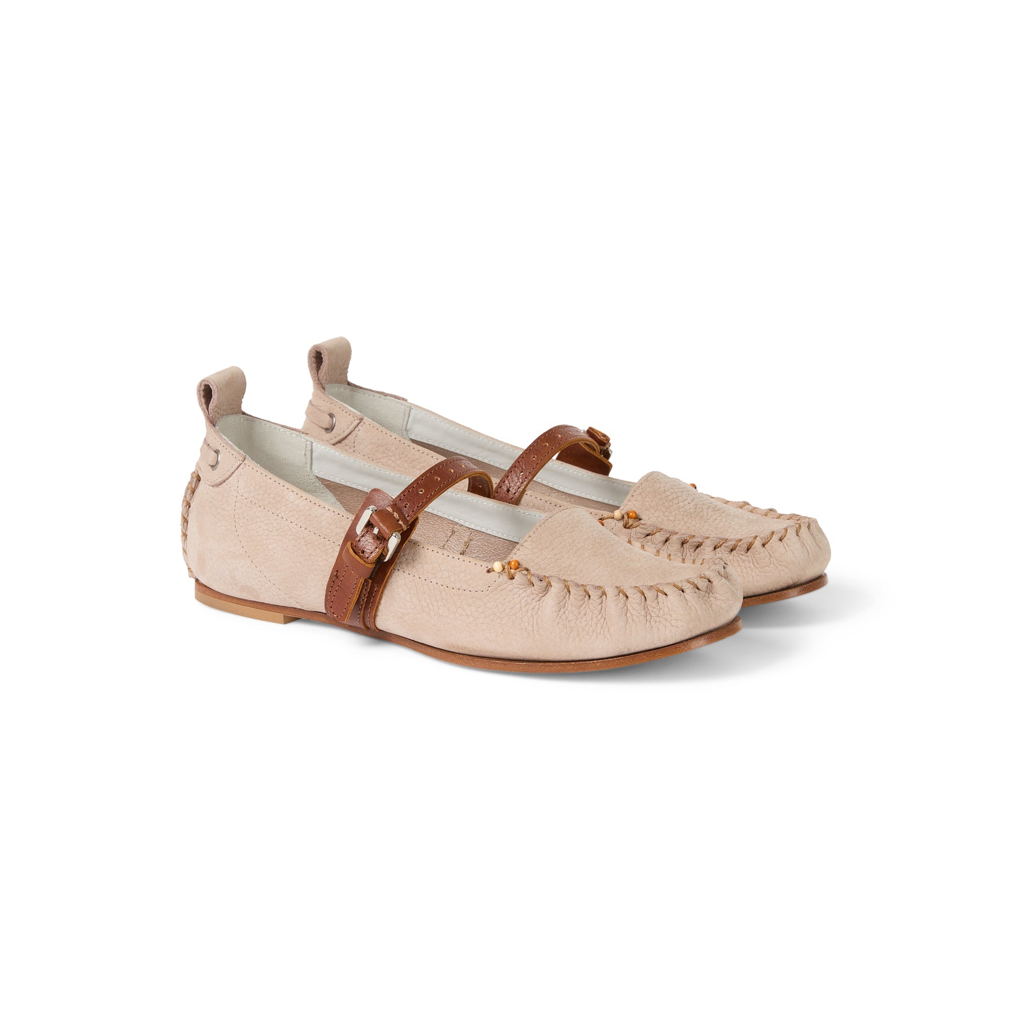 Cut-Out Mocassin Nabuck Resinato with Strap