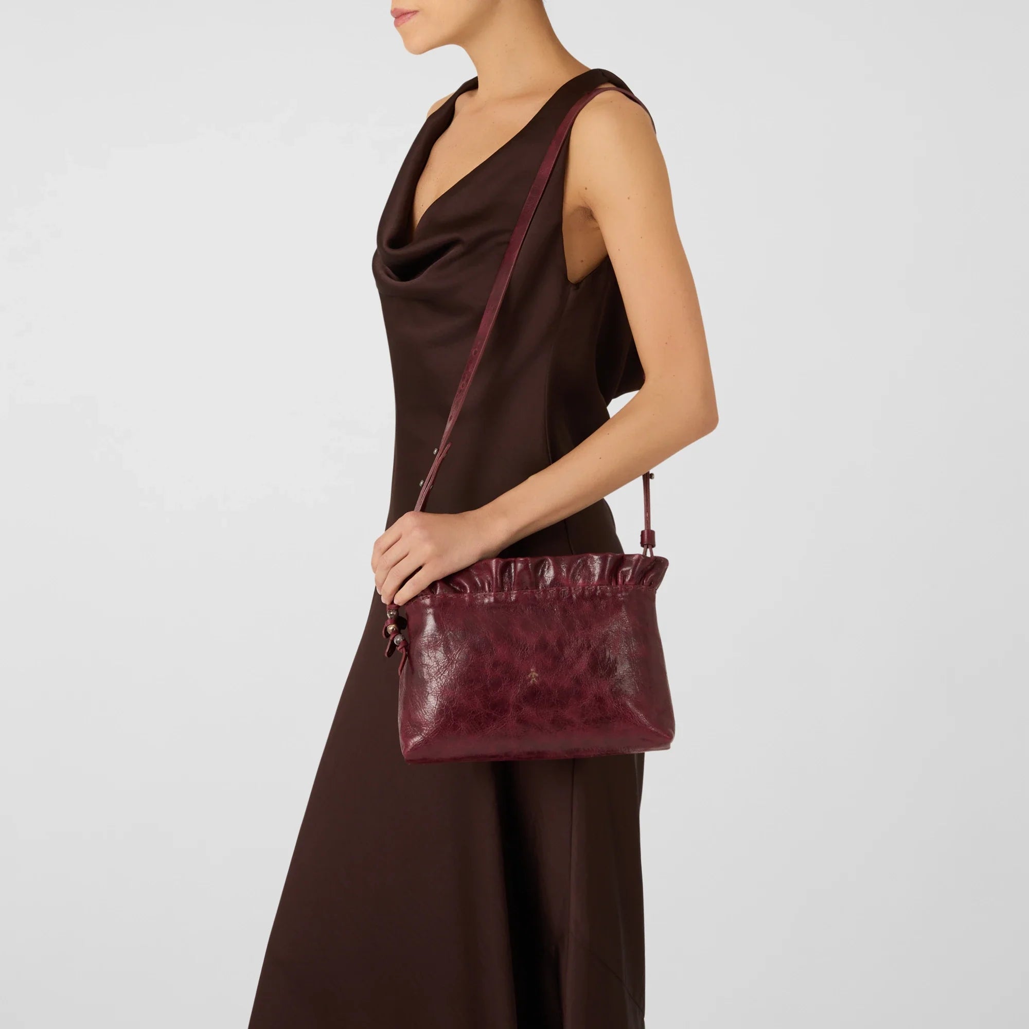 Ruched Zip Clutch York