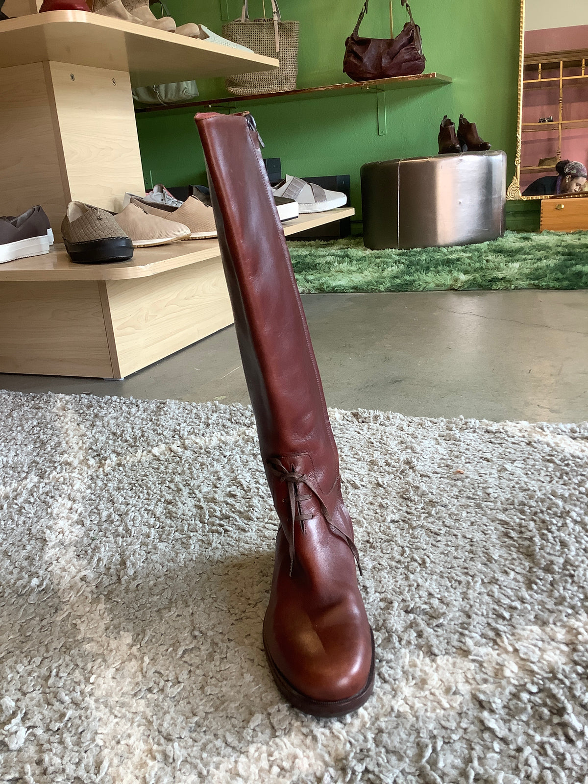 Rare Vintage Henry Cuir Burgundy Brown Boots