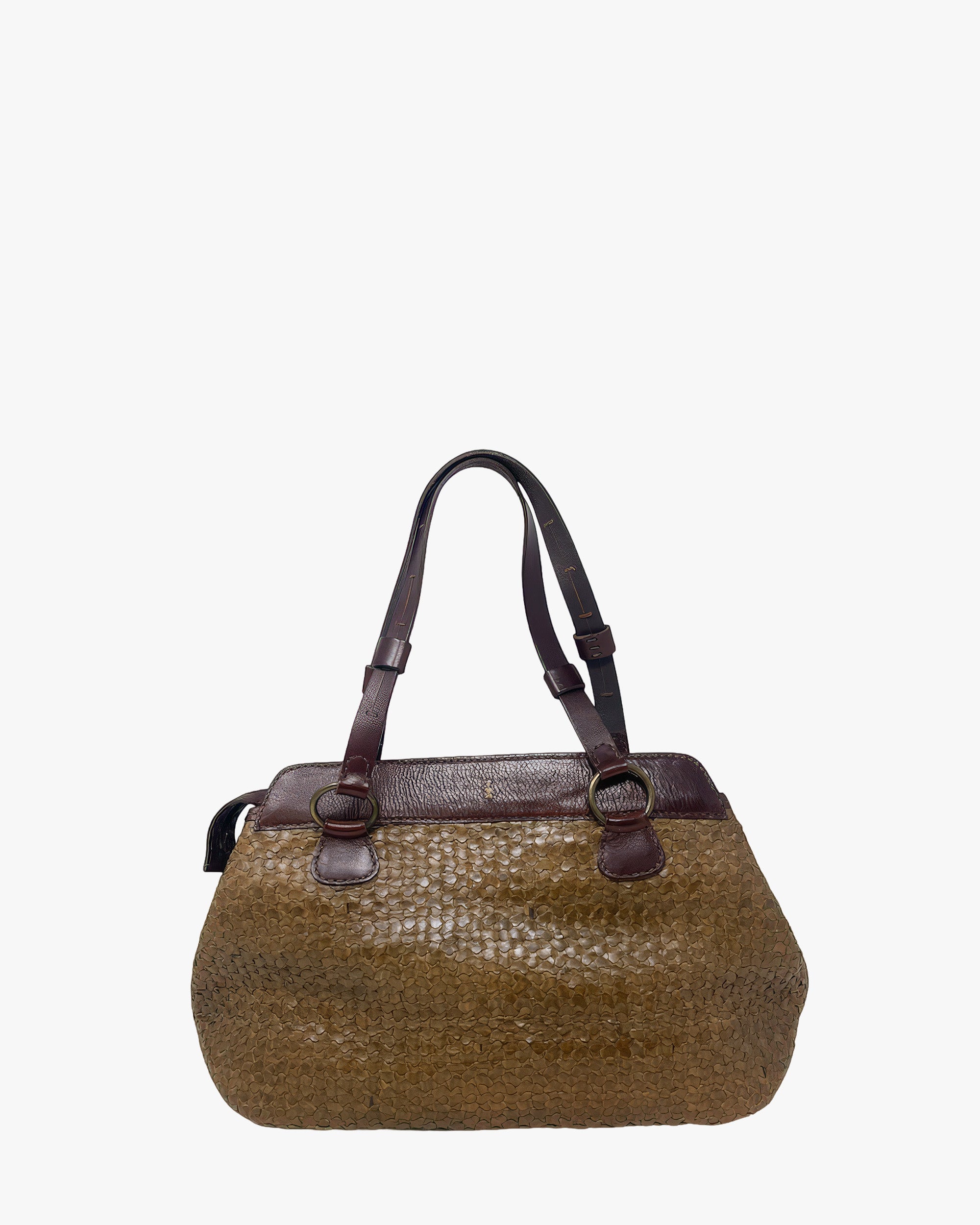 Rare Vintage H.B. Woven Leather Tote Bag