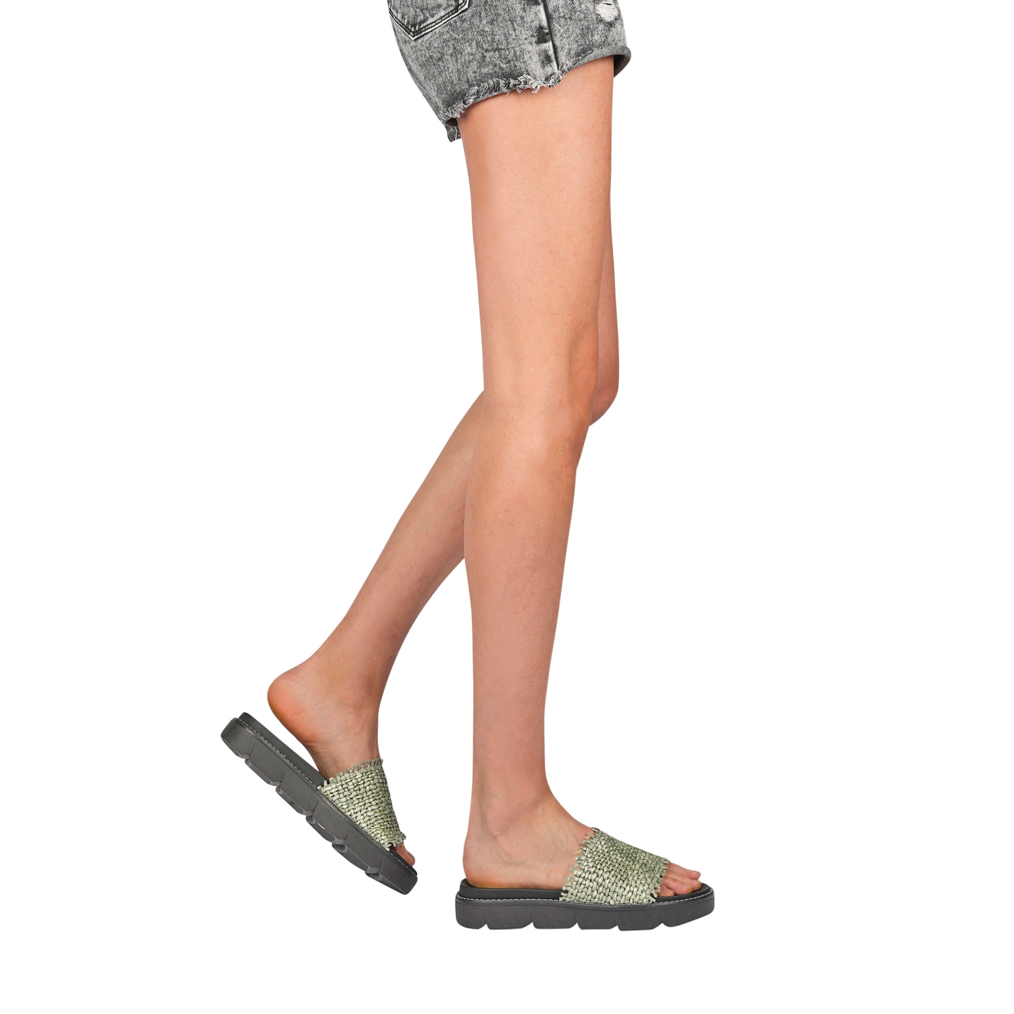 Slipper Intreccio Madreperla Agave