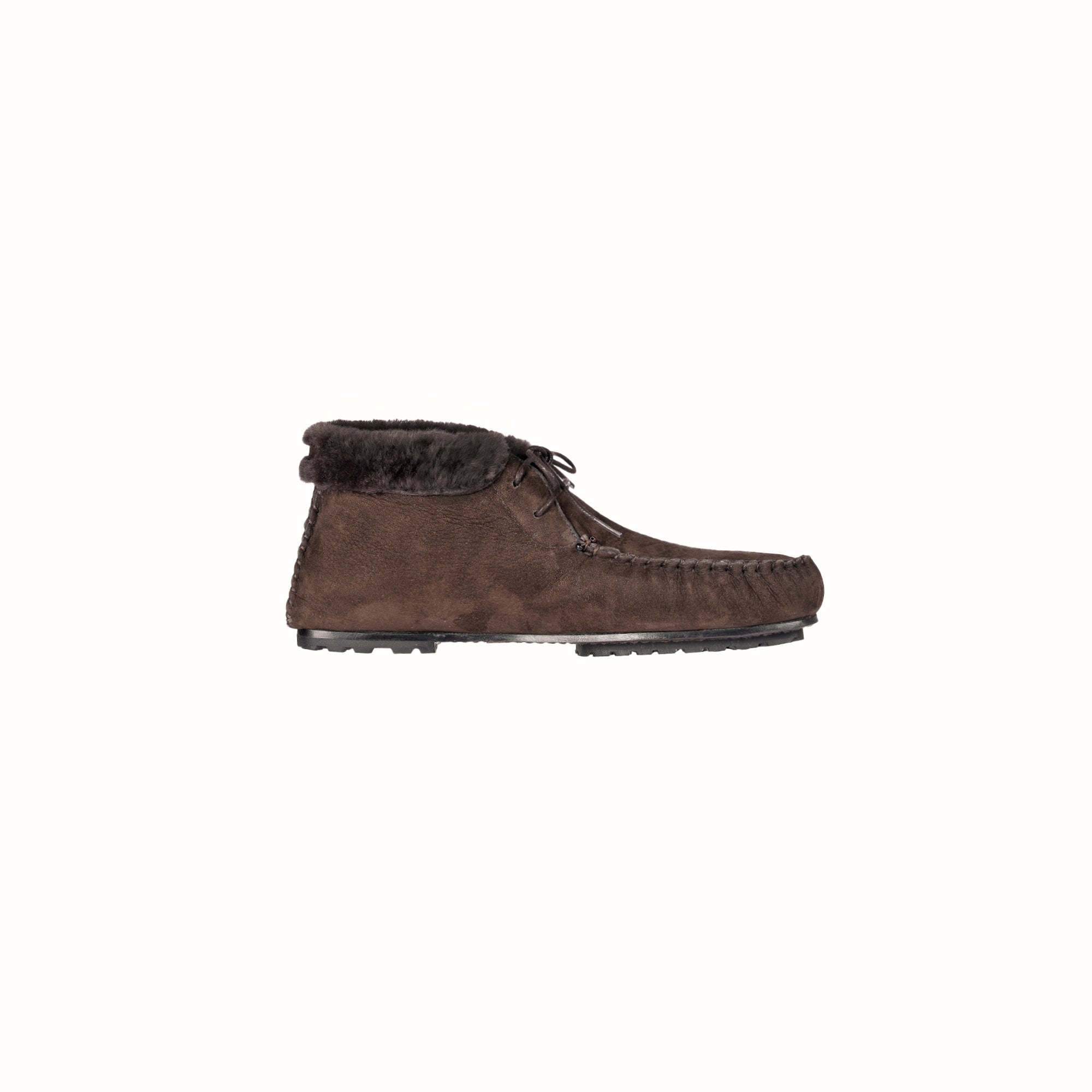 Lace-Up Shearling High Loafer