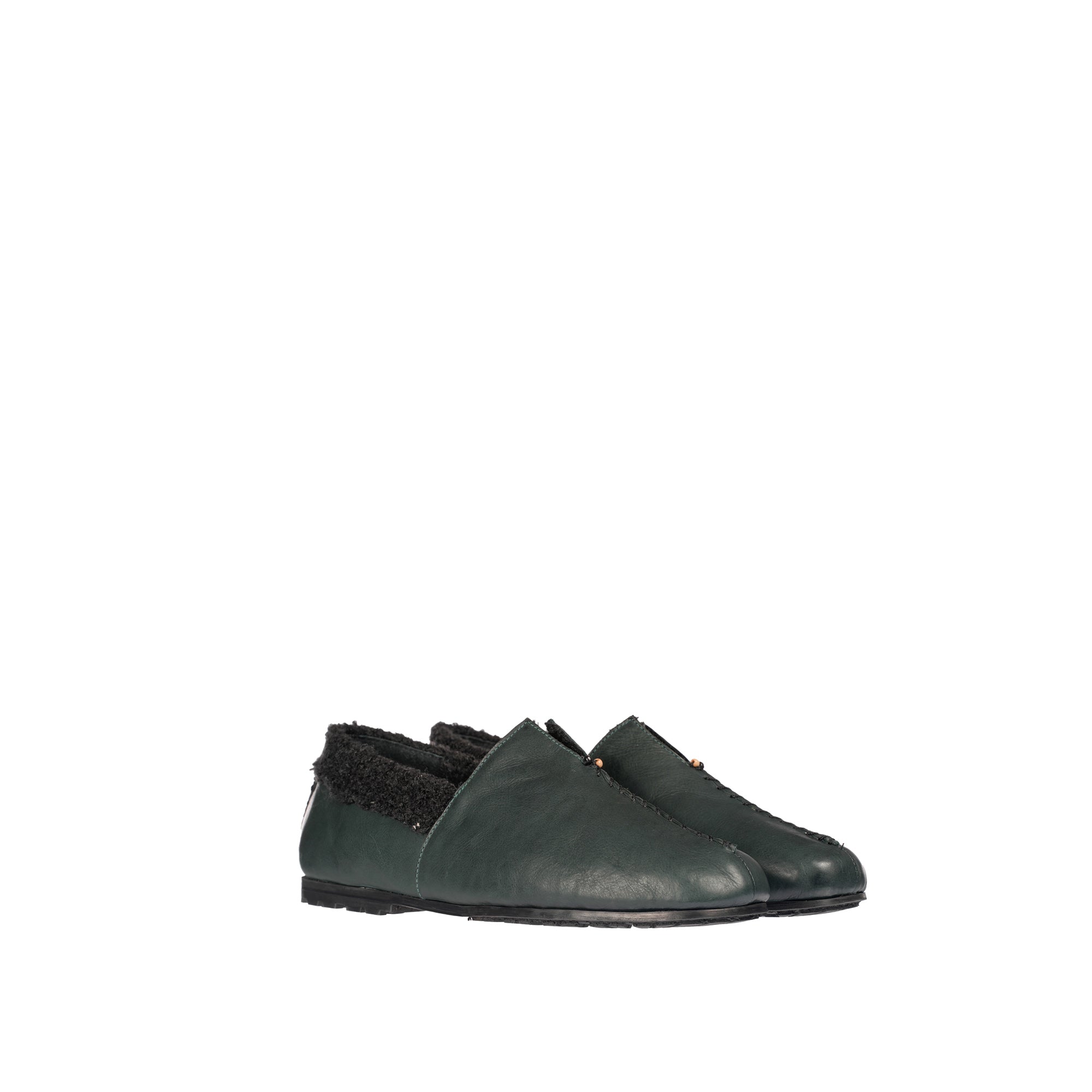 Norton Leather Slipper with Wool Lining