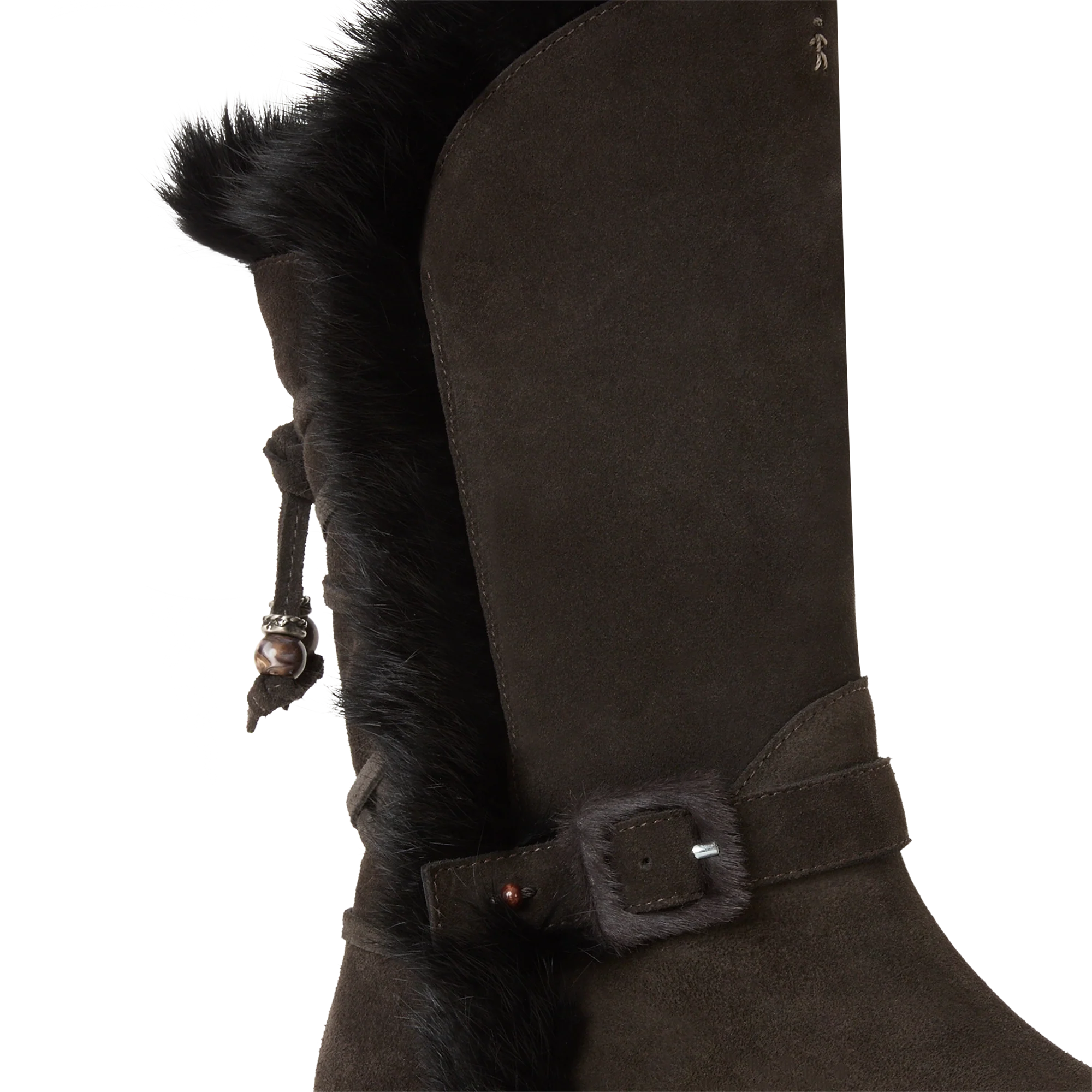 Suede Fur Lace-Up Boot
